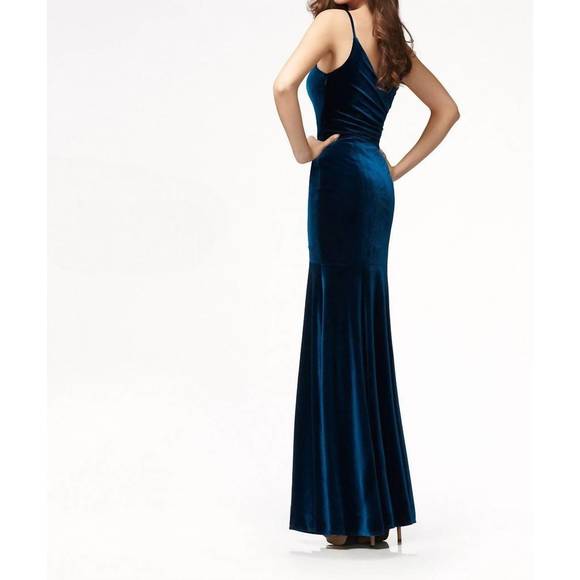 NEW COLETTE BY MON CHERI velvet long dress in navy - Picture 2 of 3